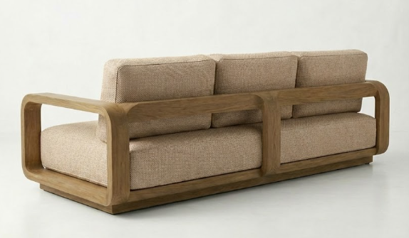 Vesper Sofa Back Angled - Arbor Pebble